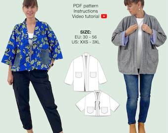 UnTied kimono jacket sewing pattern