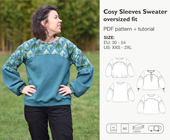 Cosy Sleeves sewing pattern - oversized