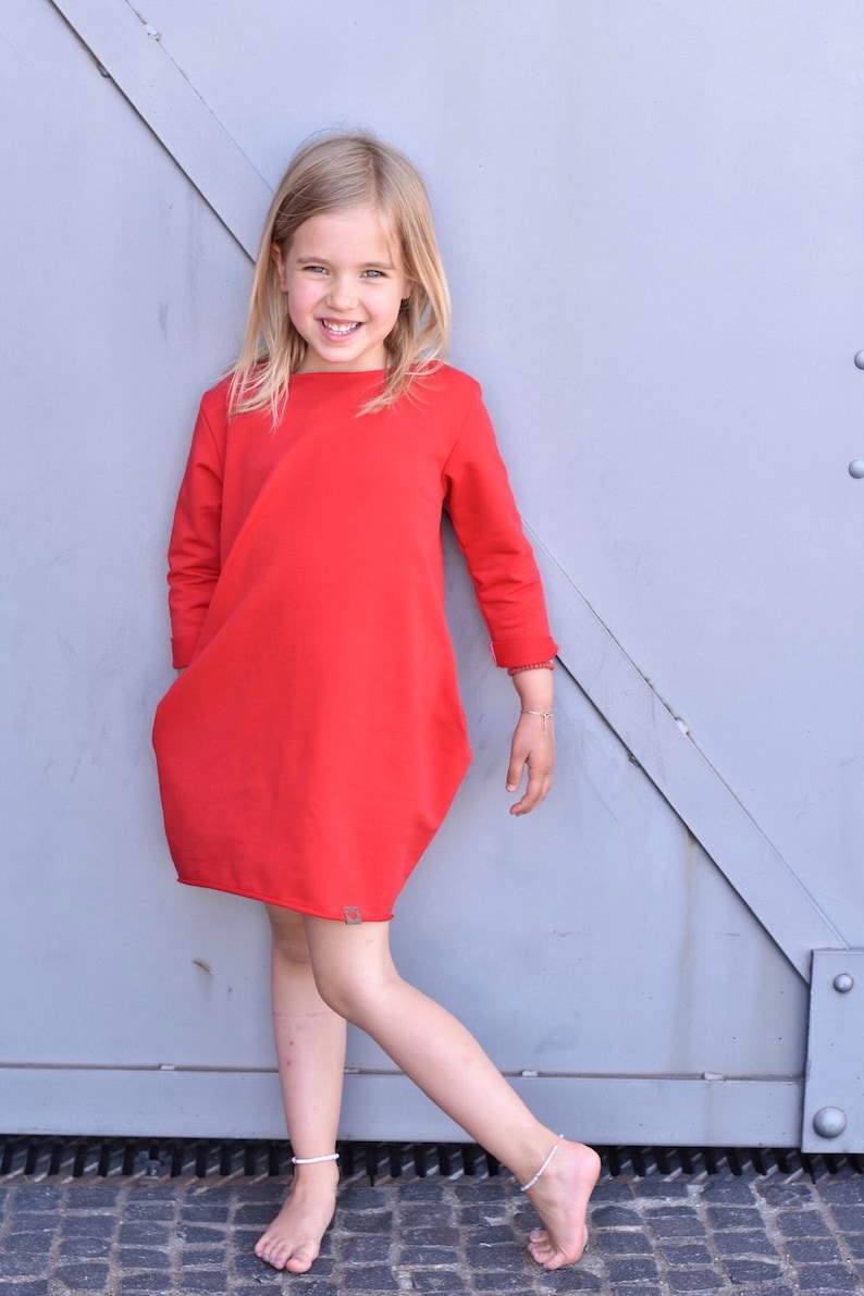 Girls sweatshirt dress pattern pdf, oversized sweater sewing pattern, girls dress pattern, girls dress sewing pattern pdf, instant download image 6