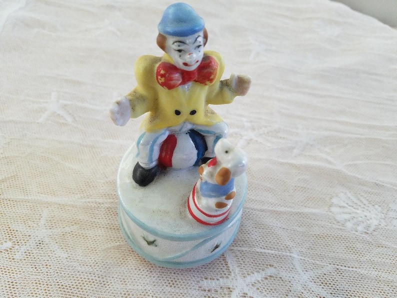Revolving Musical Clown Figurine Etsy