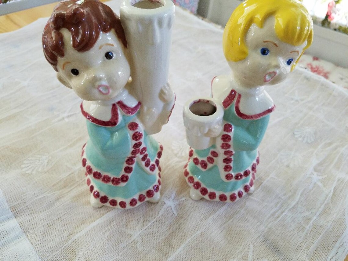 Vintage Choir Boy and Girl Candle Holders Set Etsy UK