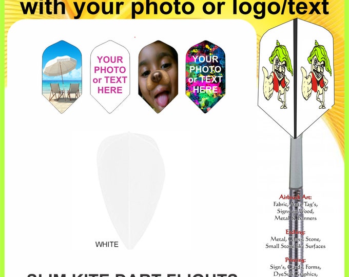 Custom Designed SLIM KITE Dart Flights , 1 Set of 3 Flights