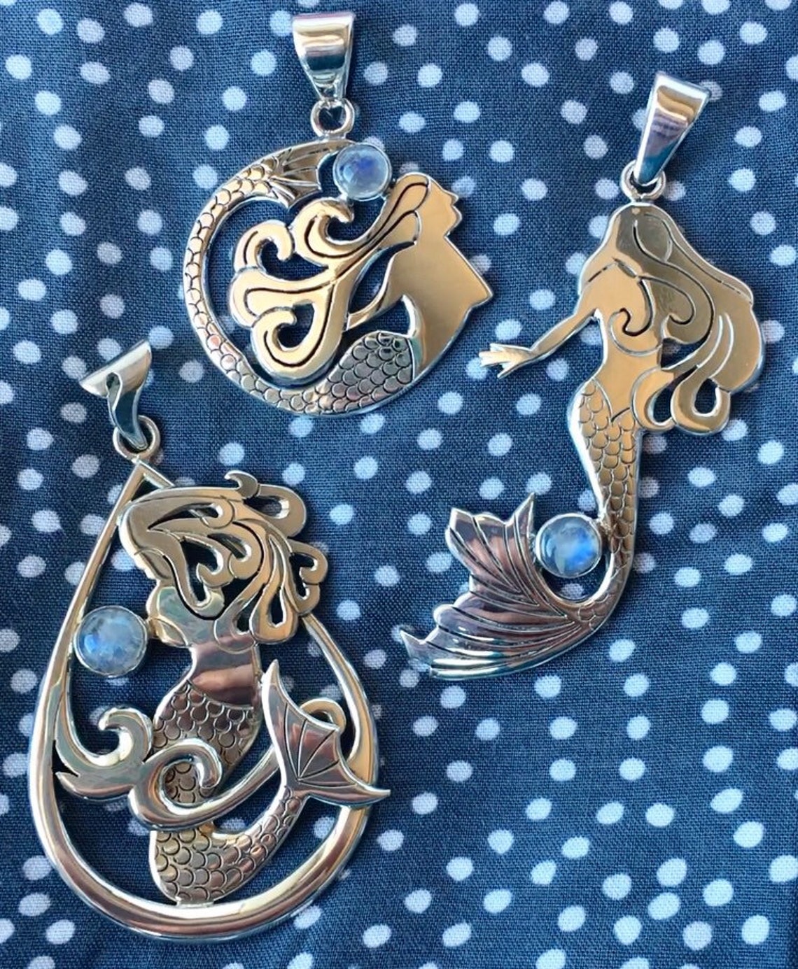 Sterling Silver Mermaid Pendant Mermaid Pendant 925 Silver Etsy