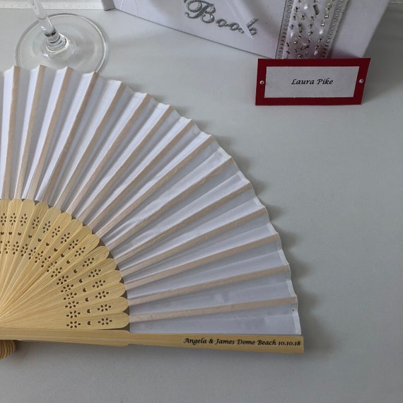 personalised wooden fans