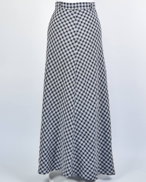 checked maxi skirt