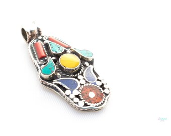 Fatima Hand Pendant 7 Berber amulet, boho necklace, ethnic, hippie, vintage