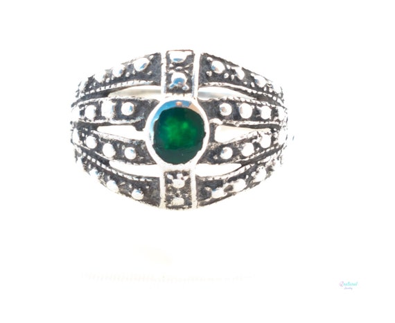 Anillo vintage de plata raro diseño étnico, estil… - image 1