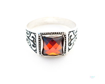 Vintage tuareg seal ethnic ring with coral