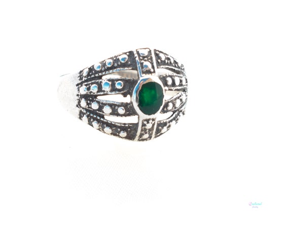 Anillo vintage de plata raro diseño étnico, estil… - image 8