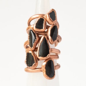 Onyx Ring | Copper + Crystal Stacking Ring