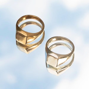 Portal Signet Ring | Brass or Sterling Silver | Low Profile Classic Unisex Design