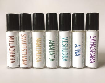 Chakra Blends with Pure Essential Oils + Crystals