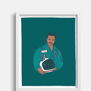 Ronald McNair Artwork, Astronaut Art, Nasa Wall Decor, Space Art Print, Gift for Him, Space Gift, Art Prints for Kids, Nursery Art, Nasa Art