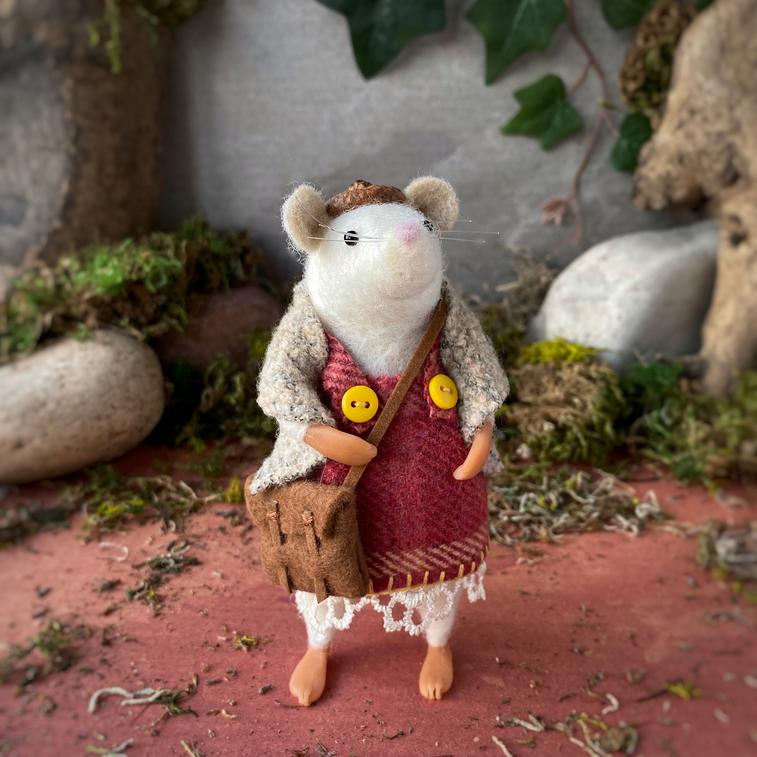 Needle Felting Kit Mouse Learn to Make TWO Cute Mice. Craft Kits for Adults.  A Project for Beginners and a Creative Gift Idea. 