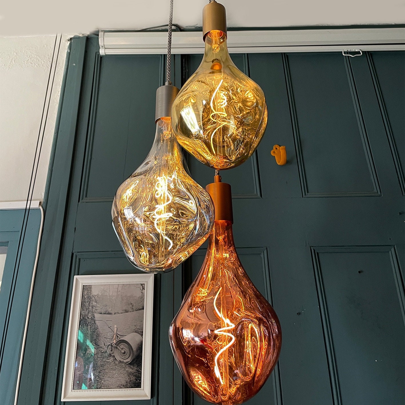 olika lamp 3bulb pendant【unico】 Triple Cluster Pendant Light With Tri Colour Organic Evo Bulbs - Etsy