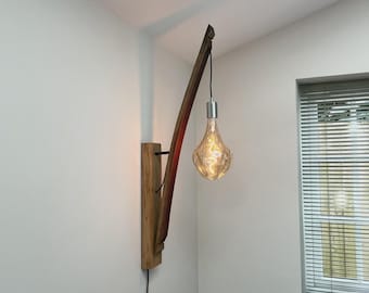 Oak Stave Hanging Wall Light