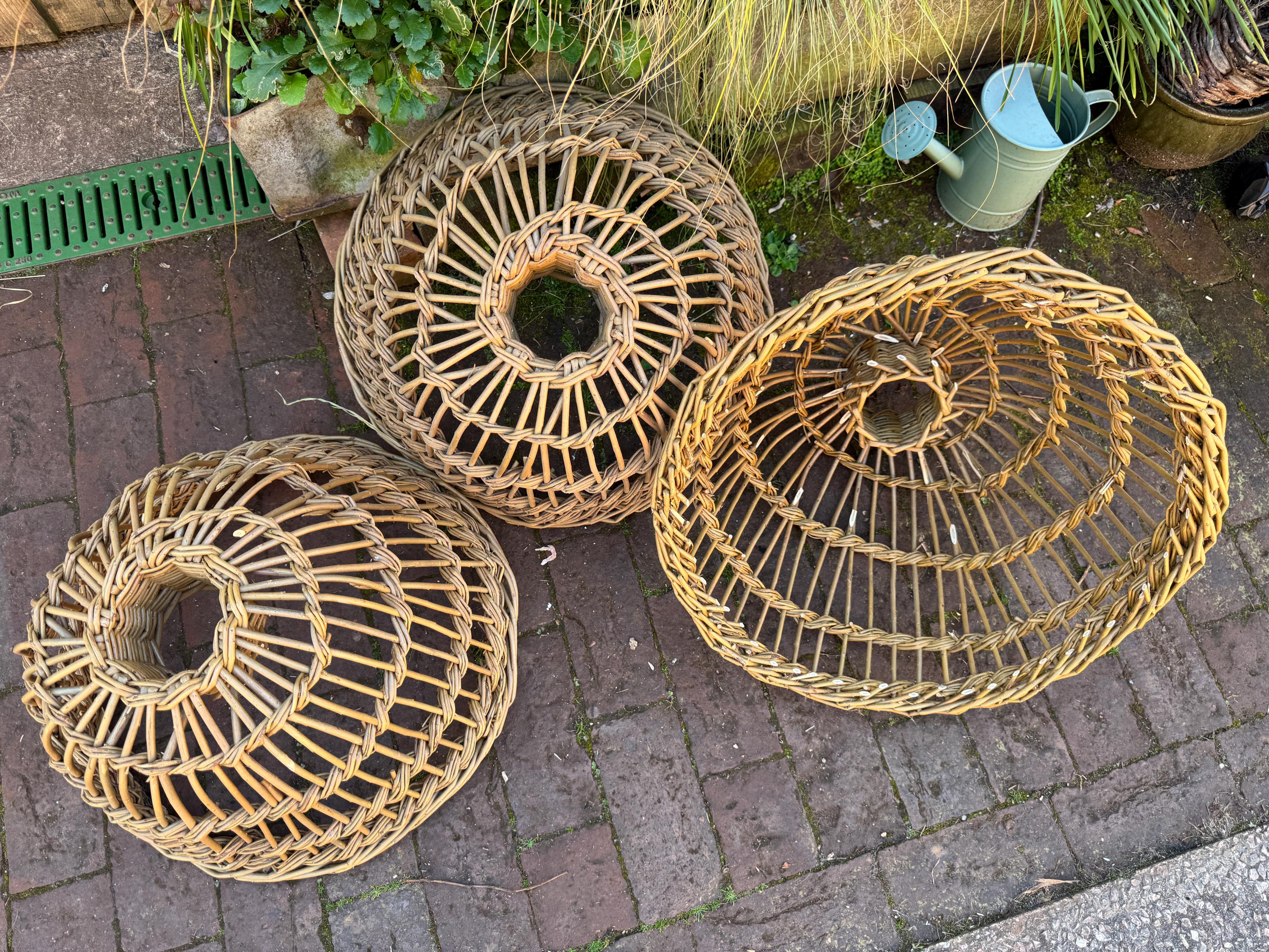 Hand Crafted Withy Willow Lobster Pots for Lamp Shade or Garden