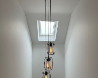 Triple Cluster Pendant Hanging Light with or without cages
