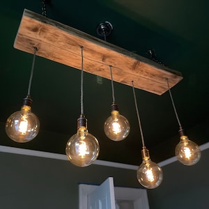 Norwegian Spruce Wooden Beam Light Chandelier Ceiling Cluster Pendant