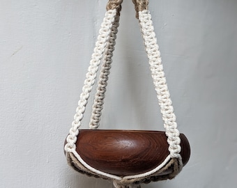 JUTE and Cotton 2 colour small macrame pot hanger