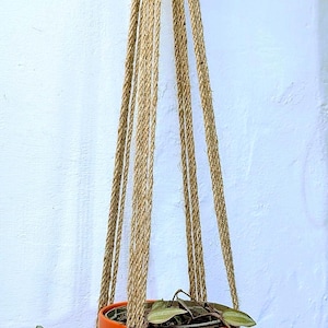 Jute macrame plant hanger tassel free pot holder, handmade, unique, housewarming gift inside or outside use, gift for plant lover