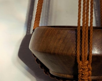 Suspension pour plante minimaliste en macramé | manique en coton sans pompons | Jardinière suspendue moderne | Décoration d'intérieur bohème