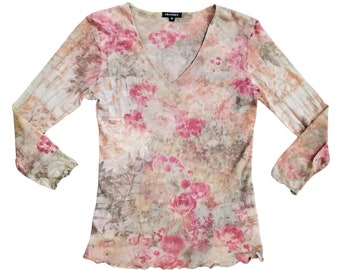 oversized floral mesh top