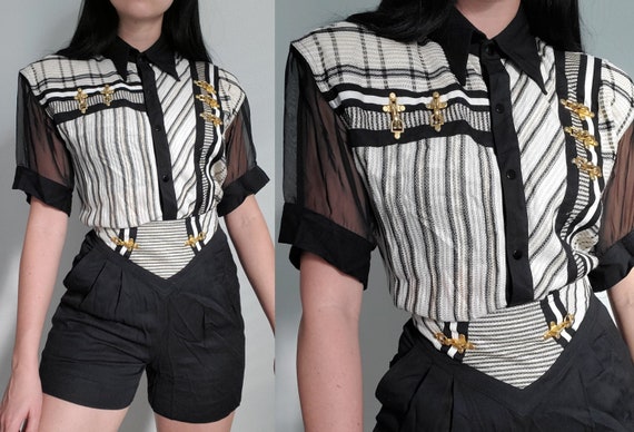 Rare 80s Cache 2 Piece Nautical Outfit, IIF Nautic