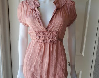Marc Jacobs Größe 8 Rosa Seide Kurzarm Bluse