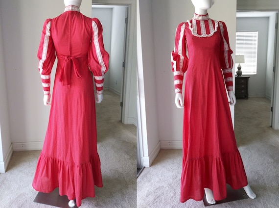 Gunne Sax Style Dress / Long Victorian Dress / Vin