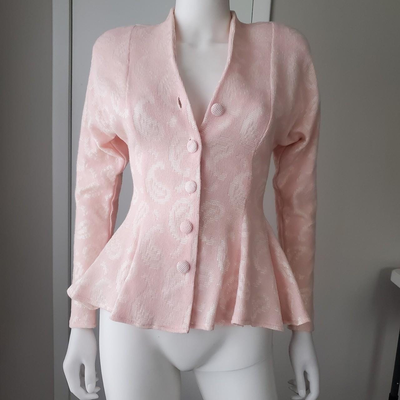 All That Jazz Vintage 80s Pink Peplum Waist Padded Shoulders All That Jazz Vintage 80s Pink Peplum Waist Padded Shoulders