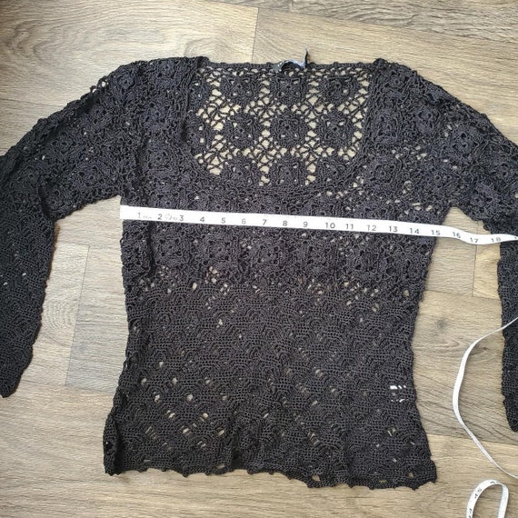 The Limited Vintage Y2K Knit Crochet Top Boho Fai… - image 3