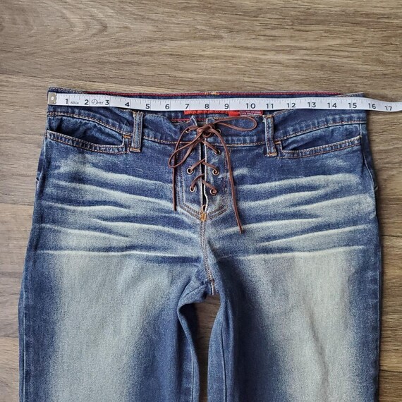 Bongo Y2K Lace Up Corset Bootcut Flare Jeans - image 6