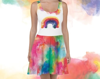 Pastel Rainbow Dress Women, Bodycon Tie Dye Ombre Pencil Fitted Homecoming  Prom Pink Gradient Colorful Design Party - Etsy