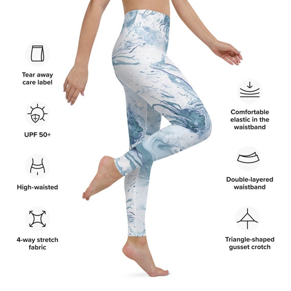 Buy Premium Artist Yoga Leggings Watercolour Marble Print Gym