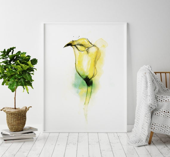 Watercolour Lily Flower Painting Floral Gift Fine Art Giclee Etsy