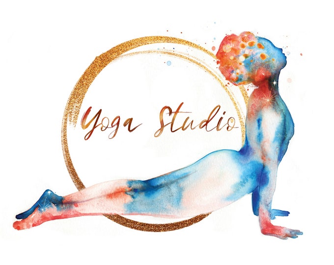 Yoga Watercolour painting custom Calligraphy personalised Giclée print or Canvas with a Choice of Colours hand painted Leona Beth Art