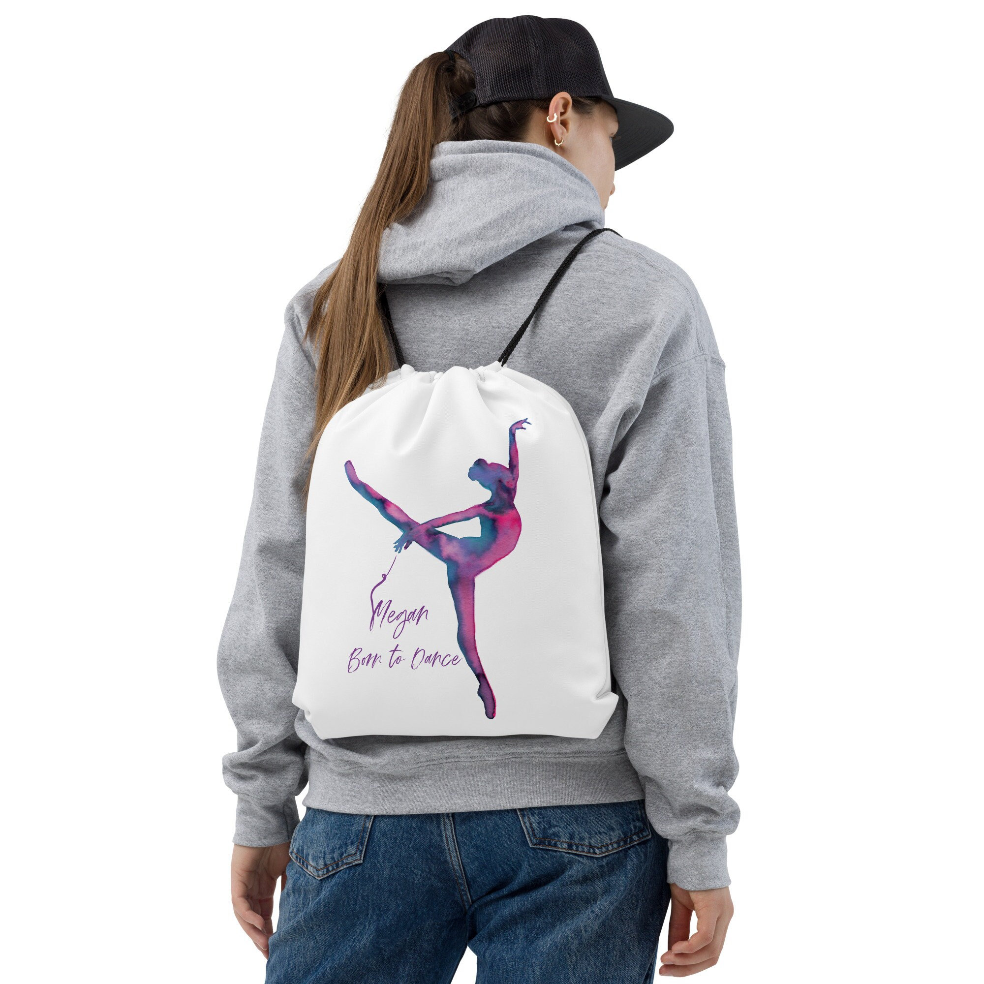 Personalised Dance Bag Ballet Dancer Drawstring Girly Gift Gym - Etsy UK