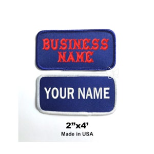 Custom Embroidered Name Tag/  Name Patch /Motorcycle Biker Badge/ 2&quot;x4&quot; Royal Blue/Royal Blue or Royal Blue/White