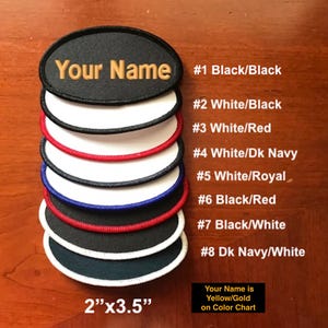 Iron-On/ Sew-on Custom Embroidered Name Patch/ Personalized Name Patch/ Embroidery Name Tag/ Motorcycle Biker Badge/ 2&quot;x3.5&quot; Oval Patch