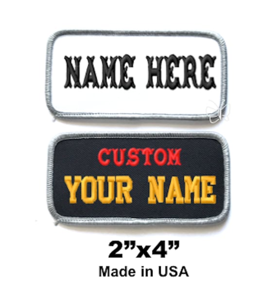 Custom Name Patch, 1 X 4 Name Patch, Custom Embroidered Name Tag