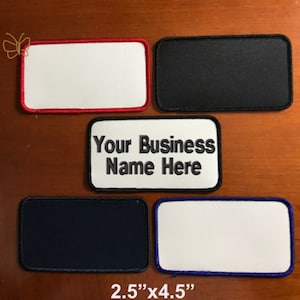 Custom Embroidered Patch /Personalized Name Tag/ Motorcycle Biker Badge /Large Size /2.5&quot;x4.5&quot; ( Sew-on Patch)