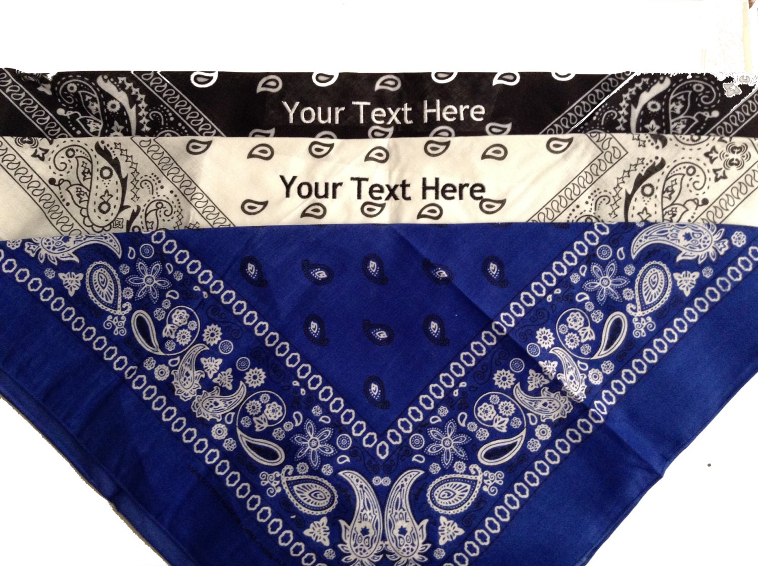 Custom Embroidery Personalized Embroidered Bandana Scarf Etsy