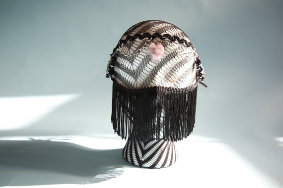 Black Fringe Face Mask Etsy