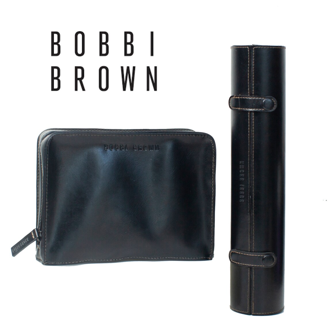 Bobbi Brown Blk Faux Leather Makeup Case and Brush Case Etsy