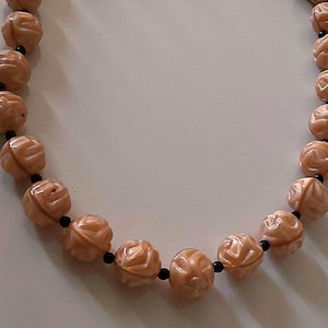 Art Deco Satin Glass Bead Necklace: Vintage Czech Max Neiger Design