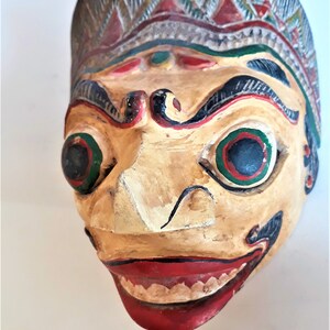 Antik mask Topeng Java Indonesien / Samlarmask för Ramayana-teaterdans / Väggdekoration för heminredning