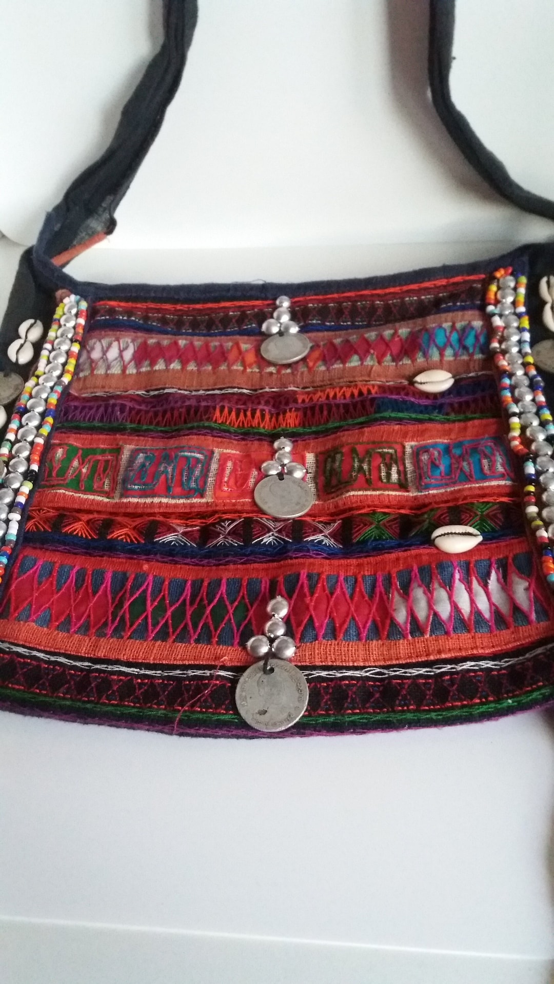 Ethnic Shoulder Bag / Purse Akha Vintage / Gypsy Shoulder Bag Tribal
