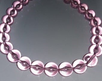 Pool of light transparent pink lucite necklace / Bib Collar Necklace / Pools of light necklace / bubble necklace Big ball beads