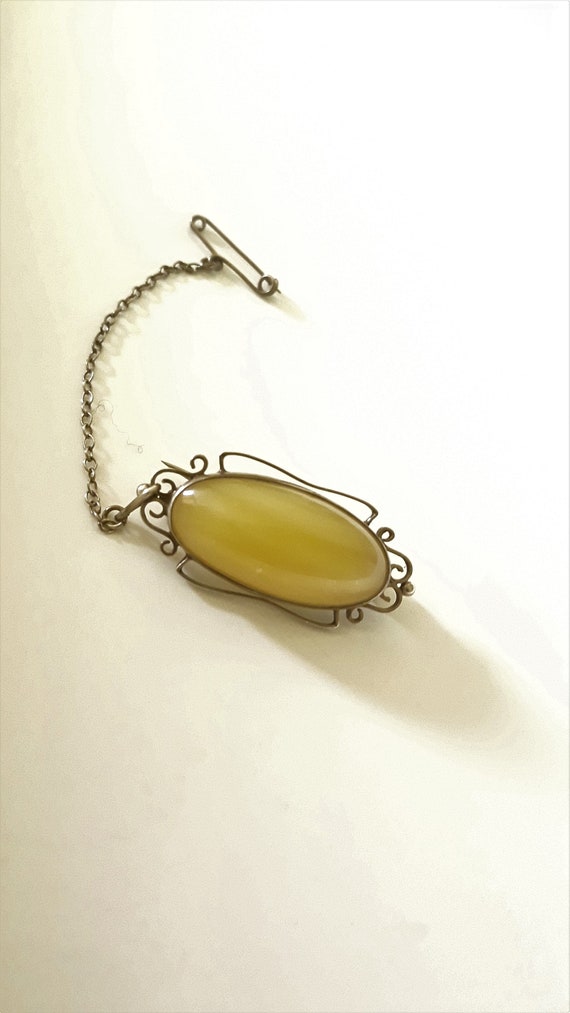 Antique Sterling silver Butterscotch Baltic Amber 